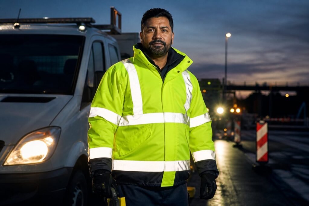 High visibility reflective clothing for personal safety