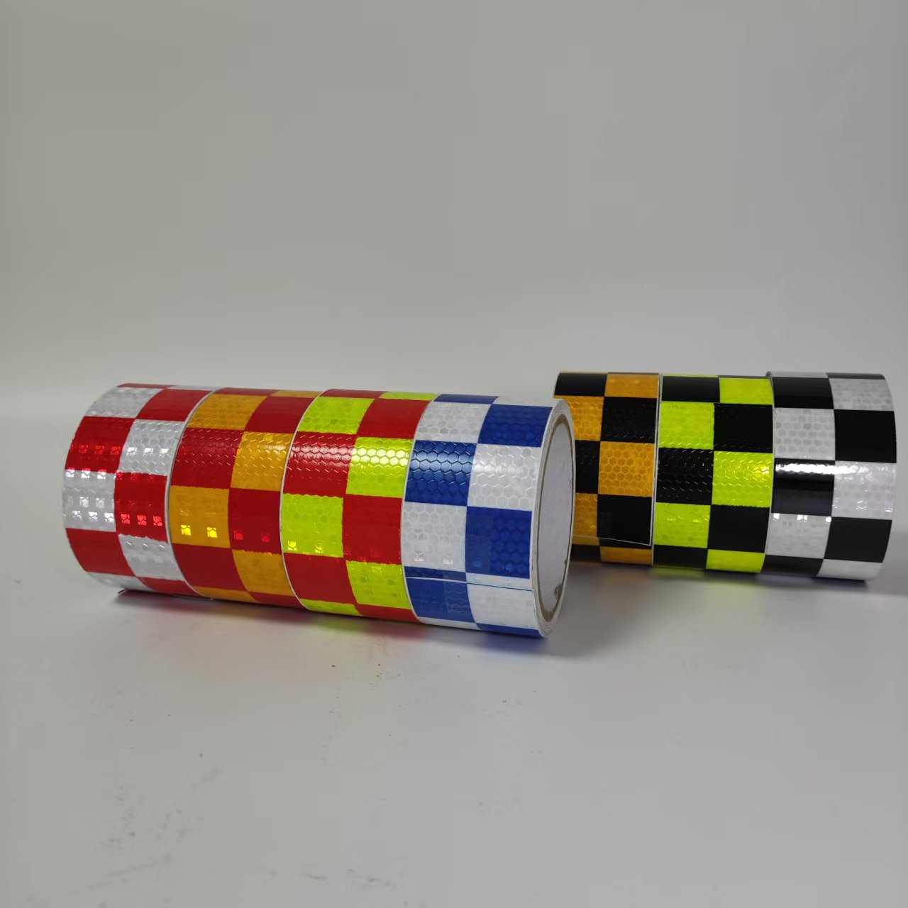 Checkerboard reflective warning tape color range