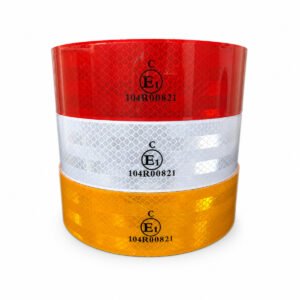 Red white and yellow edge-sealed reflective tape rolls for trucks