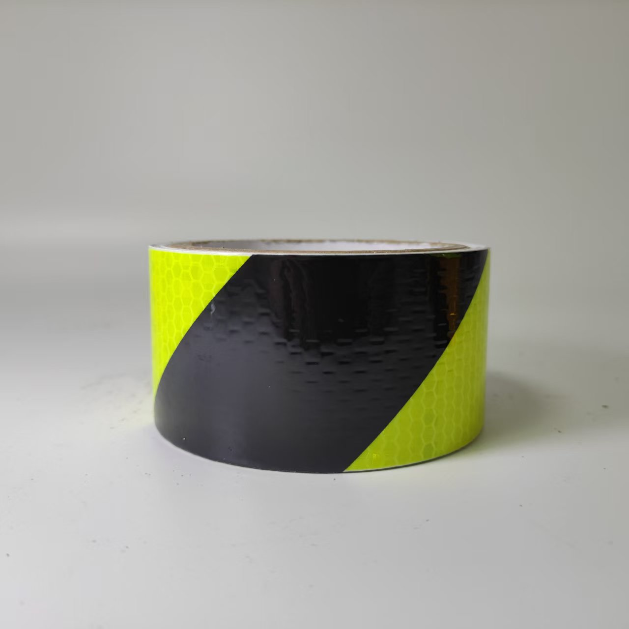 Fluorescent yellow and black diagonal stripe reflective tape option