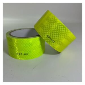 Fluorescent yellow and green reflective tape rolls for vehicle marking