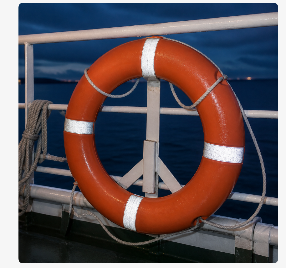 Application illustration: reflective tape on a lifebuoy