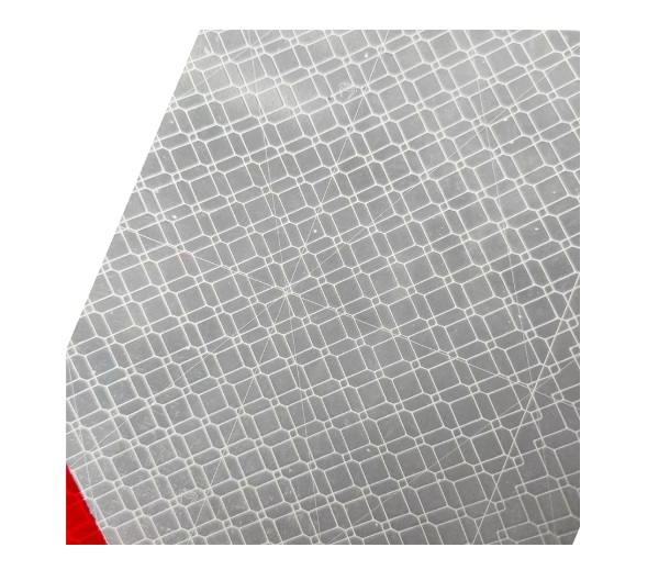 Metallized reflective tape surface pattern close-up