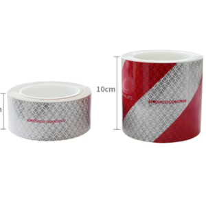 Red and white reflective tape roll width reference