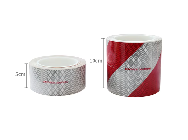 Red and white reflective tape roll width reference