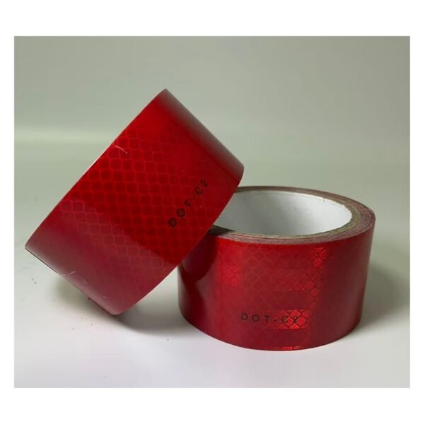 Red reflective tape roll for commercial vehicle marking