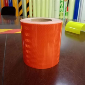 Red reflective warning tape roll