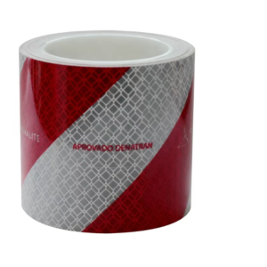 Red and white metallized reflective marking tape single roll