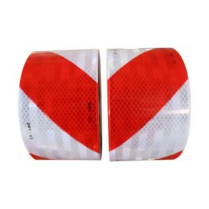 Red and white 10 cm reflective conspicuity tape rolls for trailers