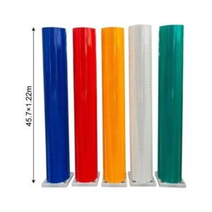 Blue red yellow white and green prismatic reflective sheeting rolls