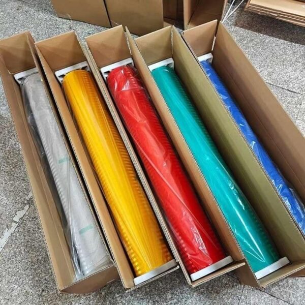 Reflective film rolls individually packed in protective cartons