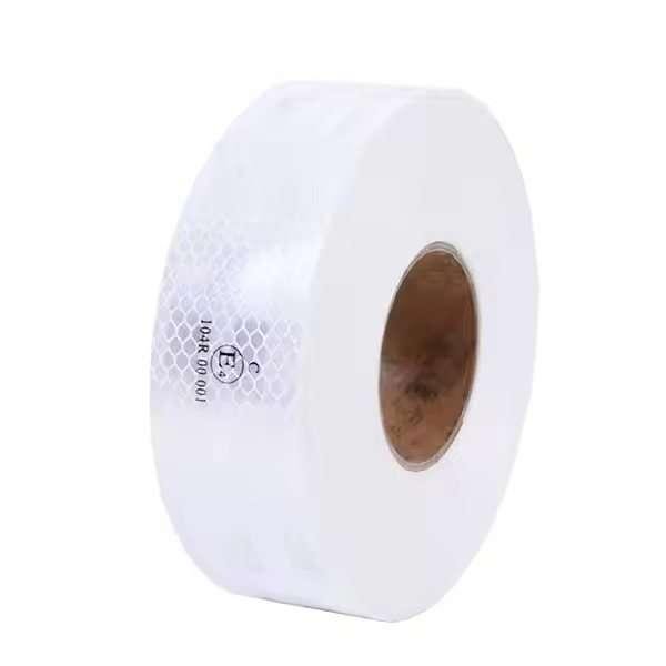 White reflective vehicle marking tape roll