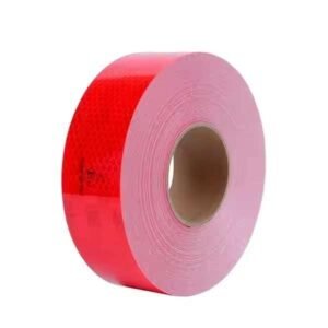 Red reflective vehicle marking tape roll