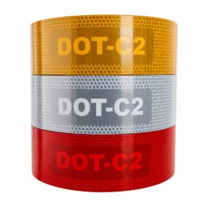 White yellow and red metallized reflective tape rolls for trucks