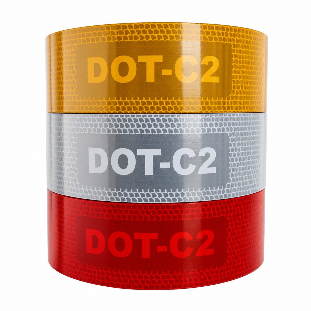 White yellow and red metallized reflective tape rolls for trucks