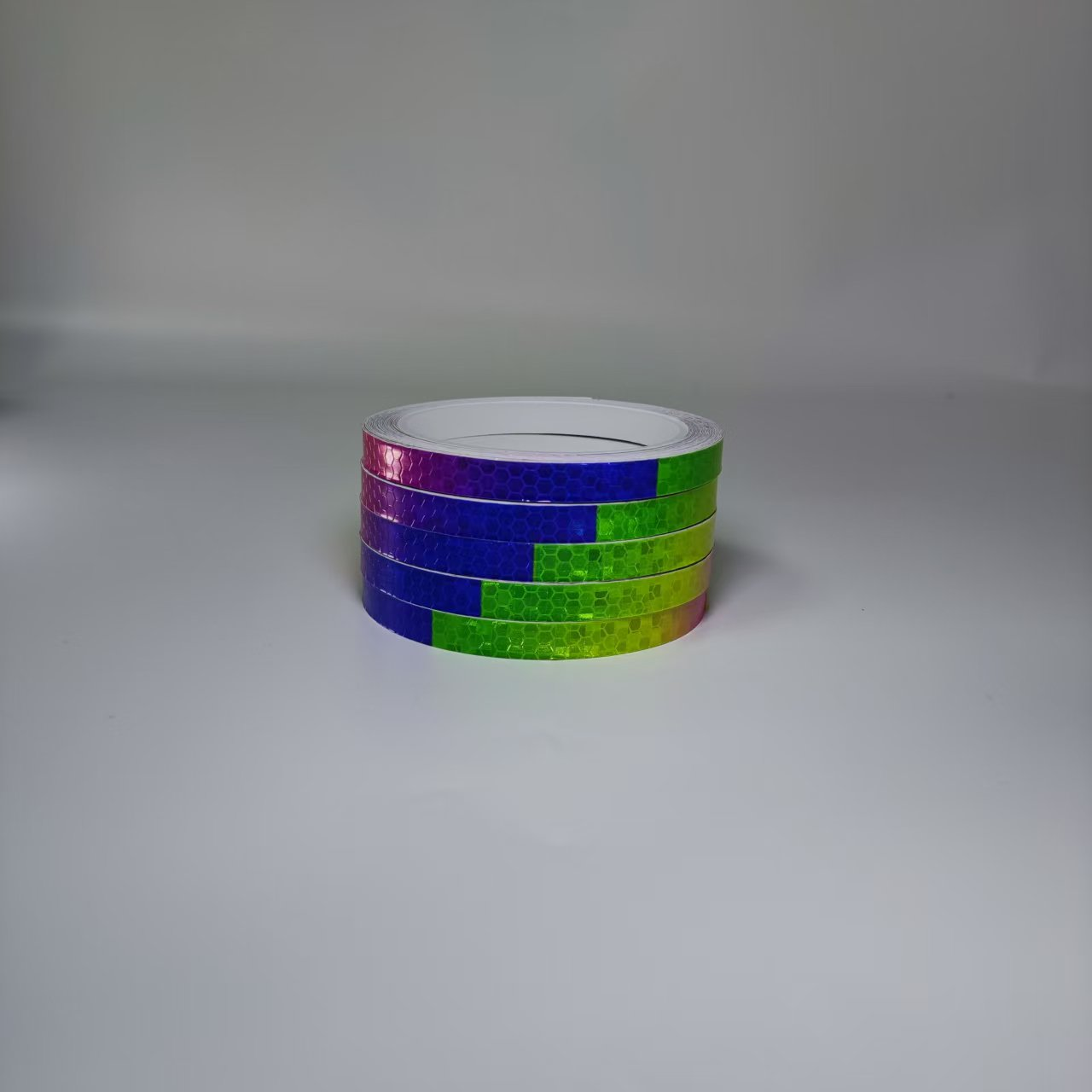 Short rainbow reflective warning tape roll