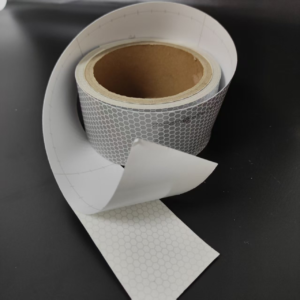 Silver honeycomb marine safety reflective tape roll with release liner