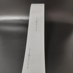 Honeycomb surface detail of silver reflective tape