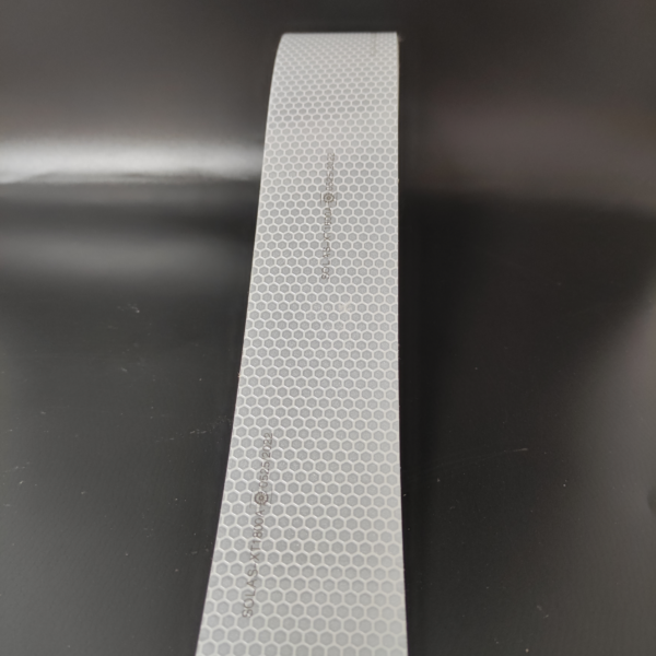 Honeycomb surface detail of silver reflective tape