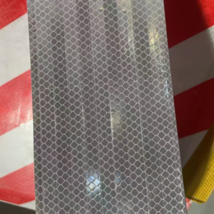 Silver reflective tape surface detail
