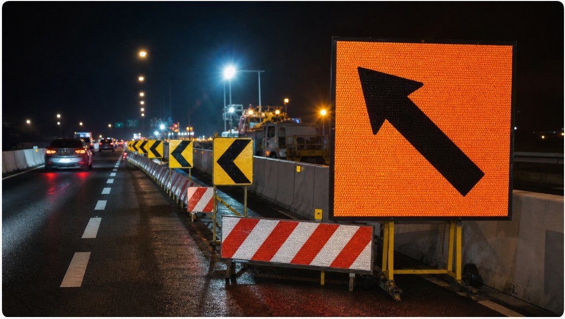 Grade 2 Microprismatic Reflective Sheeting for Road Traffic Signs — Application scene 1