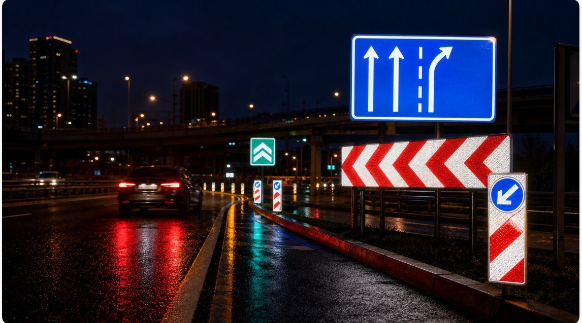 Grade 2 Microprismatic Reflective Sheeting for Road Traffic Signs — Application scene 2