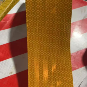 Yellow reflective tape surface detail