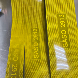 Yellow reflective tape strips for vehicle marking