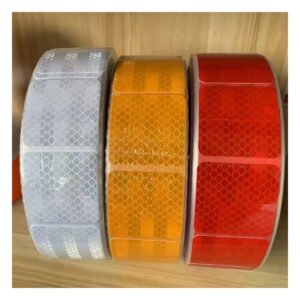 Yellow white and red segmented reflective sticker rolls for vehicles