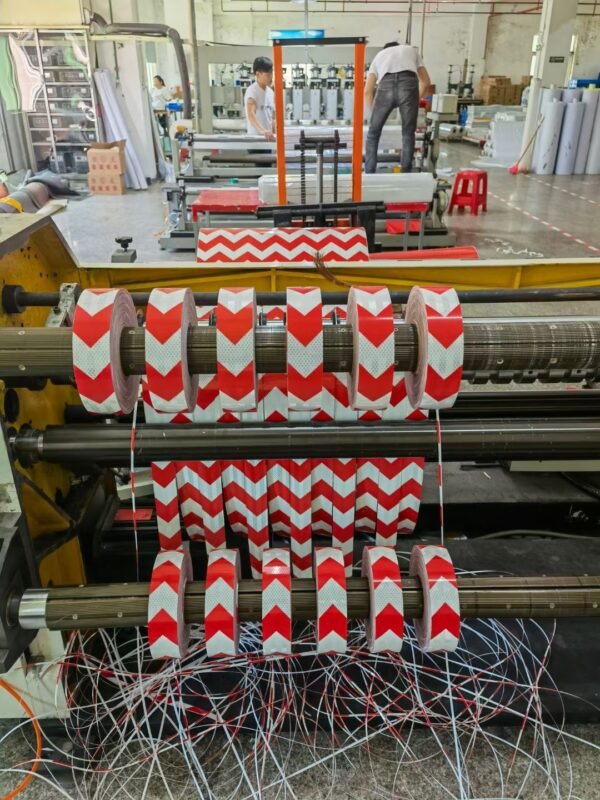 Reflective tape slitting