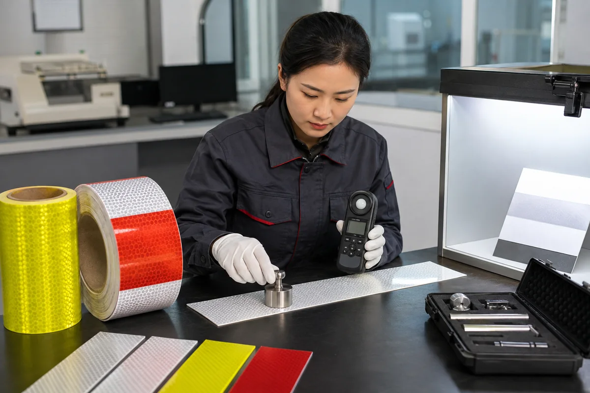 Reflective and photoluminescent material sample testing