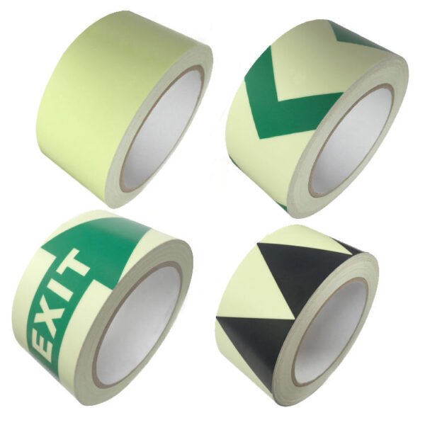 PVC Glow-in-the-Dark Tape – Plain, Chevron & EXIT Options