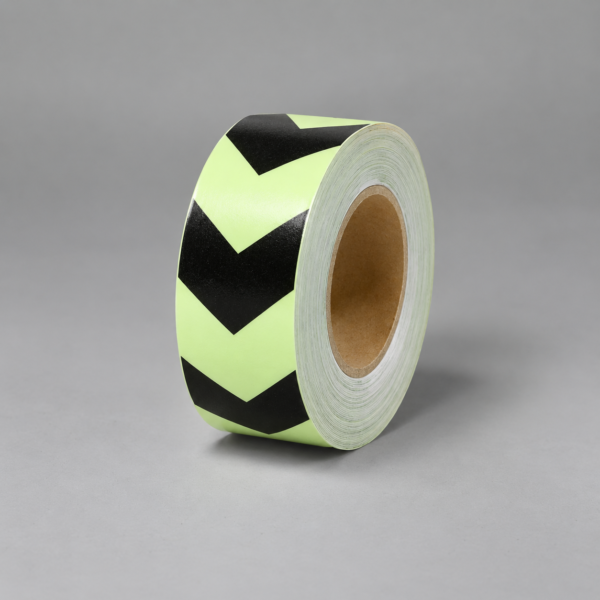 Black Chevrons glow-in-the-dark tape roll