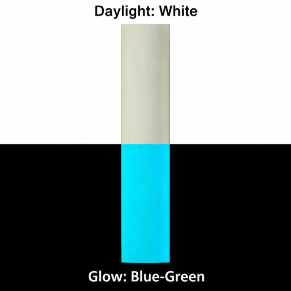 White daylight and blue-green afterglow photoluminescent film