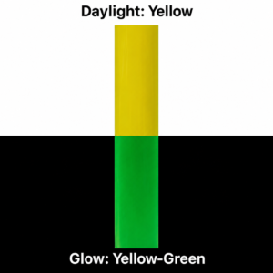 Yellow daylight and yellow-green afterglow photoluminescent film