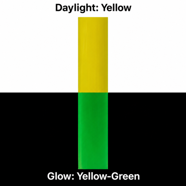 Yellow daylight and yellow-green afterglow photoluminescent film