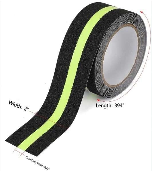 Anti-slip tape with illustrated width and length dimensions