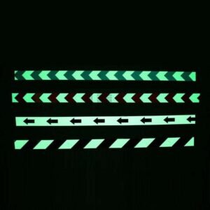 Photoluminescent arrow and diagonal stripe pattern options