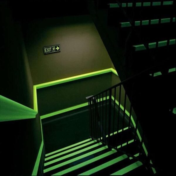 Photoluminescent stair and wall-edge marking application