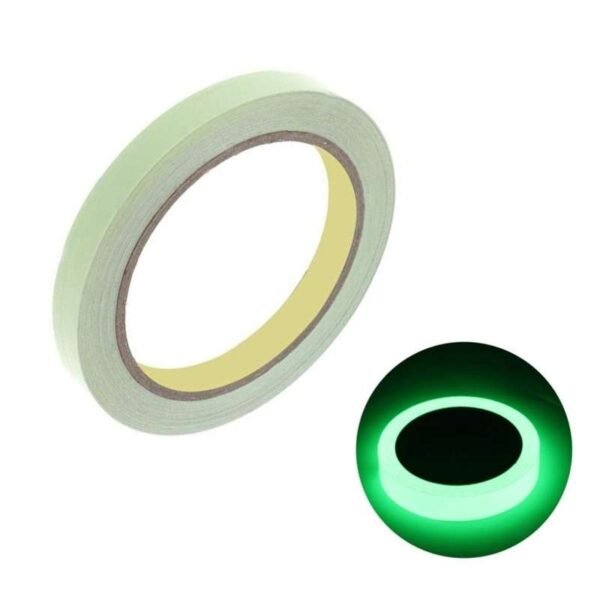 Narrow plain luminous tape roll with afterglow inset