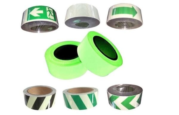 Assorted printed and plain luminous tape designs