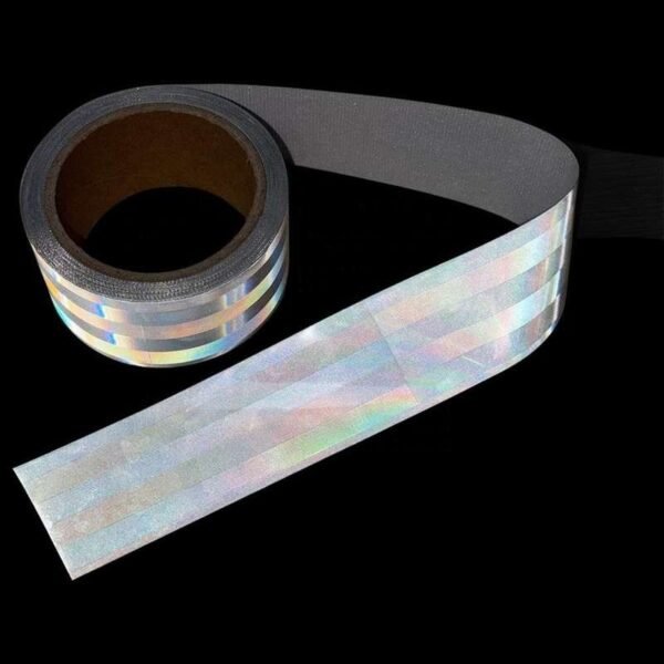 Unrolled reflective webbing showing the face under directed illumination