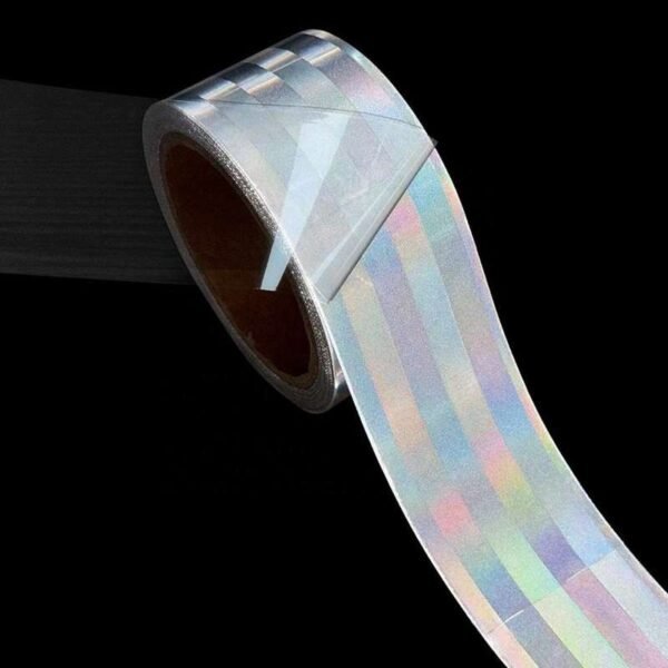 Close view of the reflective roll surface with a lifted clear surface layer