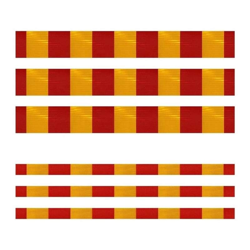 Red and Yellow Microprismatic PVC Reflective Strips — product detail