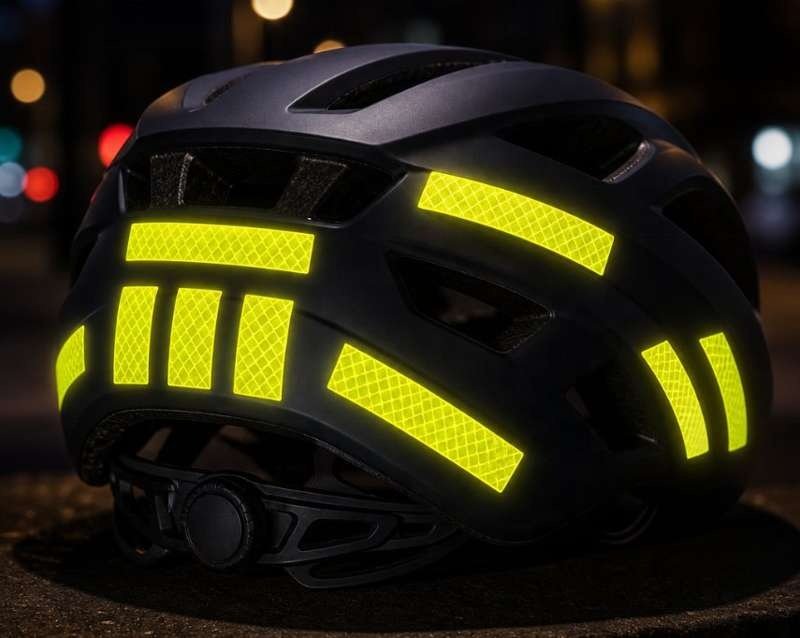 Fluorescent Yellow Reflective Helmet and Bicycle Sticker Sheet — product detail