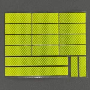 Fluorescent Yellow Reflective Helmet and Bicycle Sticker Sheet — product detail