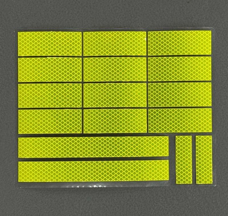 Fluorescent Yellow Reflective Helmet and Bicycle Sticker Sheet — product detail