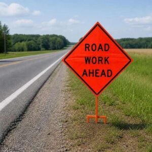 In-Ground Roll-Up Sign Stand for Temporary Traffic Control — product detail