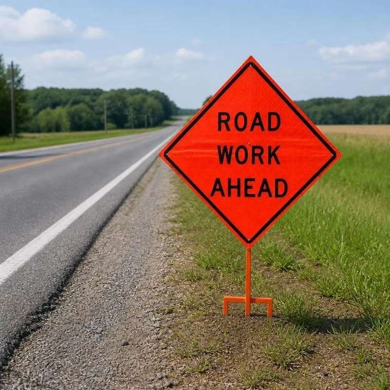 In-Ground Roll-Up Sign Stand for Temporary Traffic Control — product detail