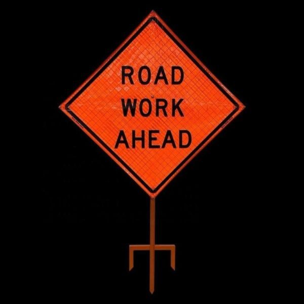 In-Ground Roll-Up Sign Stand for Temporary Traffic Control — product detail